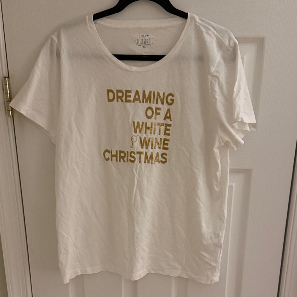 J. Crew White Christmas Tee